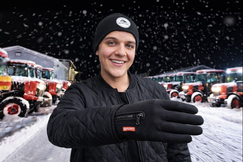 Winter Gloves Touch Screen Riding Motorcycle Sliding Waterproof Sports Gloves With Fleece